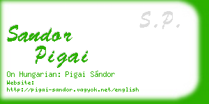 sandor pigai business card