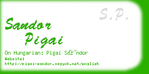 sandor pigai business card